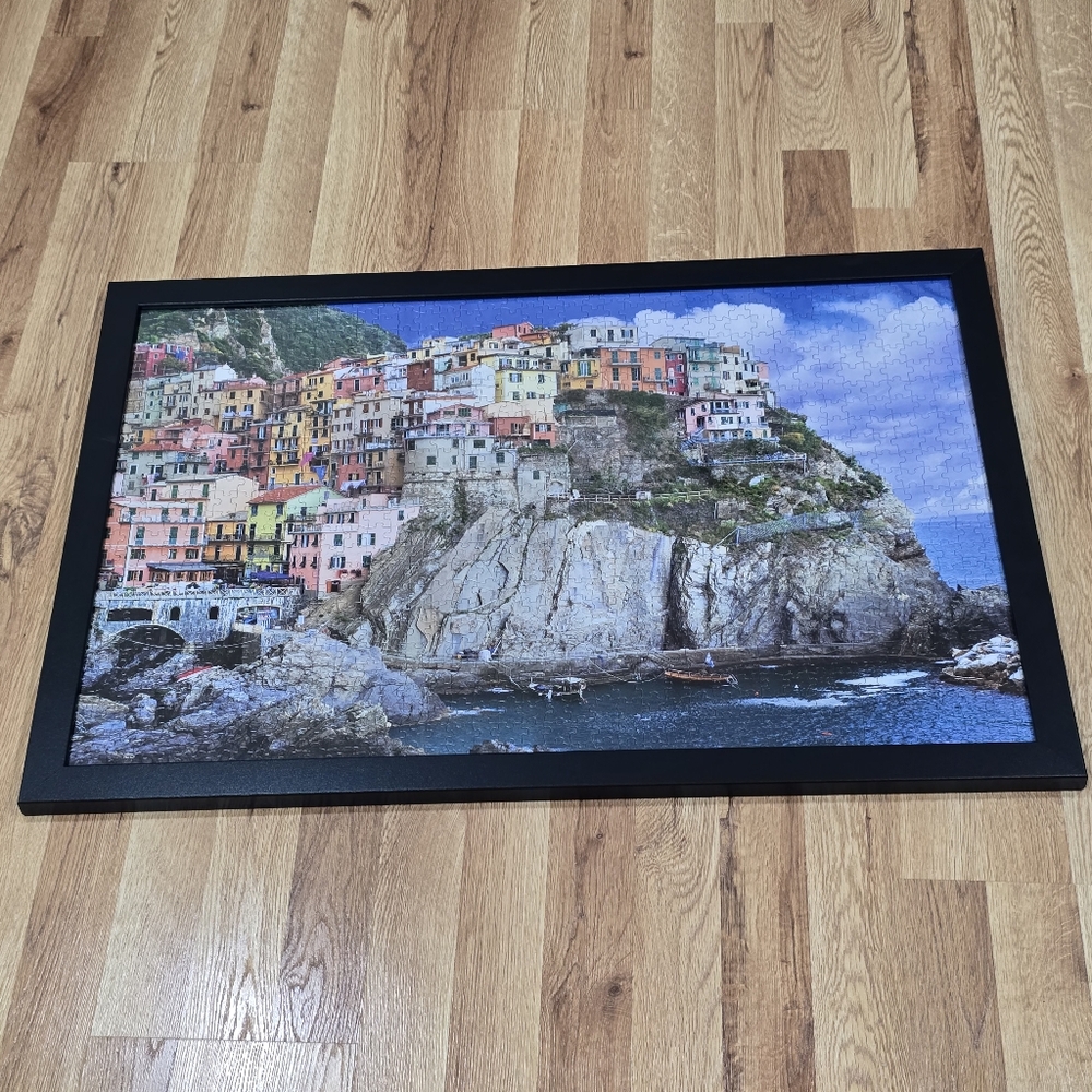 Puzzle Art - 1000-Pc Puzzle Cinque Terre Italy - Completed and Black Framed - Picture 13 of 16